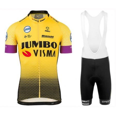 Tenue Maillot + Cuissard à Bretelles 2019 Team Jumbo-Visma N001